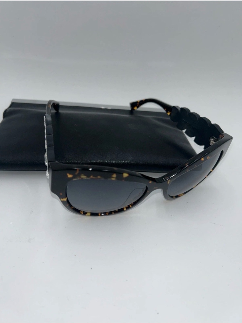 Fendi Special Edition Sunnies FF0139S N6DHD Havana Spotted Crystals Black & Case - Picture 1 of 13